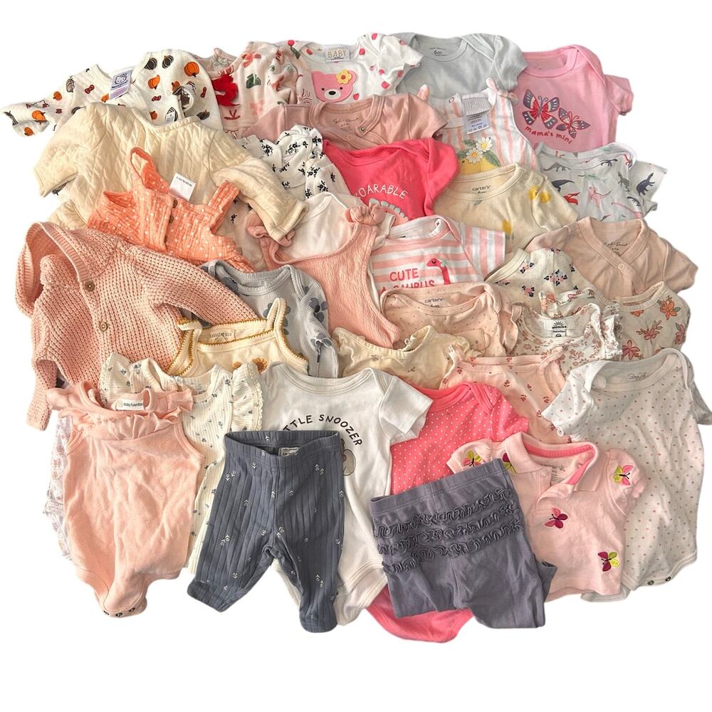 Lot of Baby Girls Clothes 3-6mo 6mo 6-9mo 35 Pieces Carters Daisy Fuentes Koala